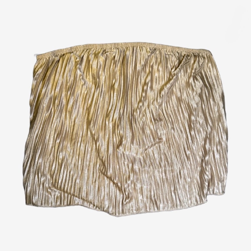 Gold Pleated Strapless Top